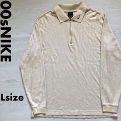 売れ筋ランキングも掲載中！ NIKE OLD 美品00s GOLF L 長袖ポロシャツ 生成り 襟刺繍ロゴ トップス