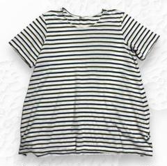 シャツ XL ボーダー Ｔシャツ 半袖 シンプル ホワイト カジュアル ビッグ