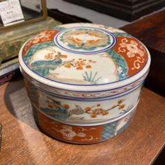 B330s 伊万里焼錦扇面図 二段重箱　食器　江戸・明治時代　有田焼 2025年最新】古伊万里重箱の人気アイテム - メルカリ