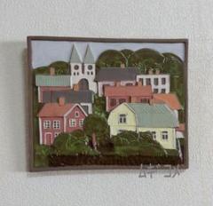 加藤工芸 壁掛け 陶器プレート 陶板画 加藤工芸 陶器絵 陶板 壁掛け - メルカリ