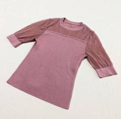 極美品◆ANAYI　アナイ　ニット　トップス　レース袖　ピンク パープル　M 極美品◇ANAYIアナイニットトップスレース袖ピンク パープルM