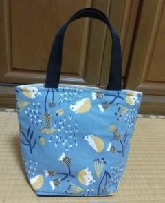 【ハンドメイド】ハリネズミ柄 ミニトート②