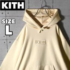 極美品 KITH パーカー スウェット デニム タイダイ 完売 XL ロゴ 刺繍 美品】KITHキス☆刺繍ボックスロゴスウェットパーカー希少L