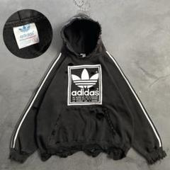 80's adidas”カナダ製“墨黒”肉厚“フード“ボロスウェット 80's adidas”カナダ製“墨黒”肉厚“フード“ボロスウェット - メルカリ