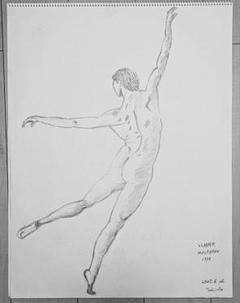 Vladimir Malakhov バレエ鉛筆画　木炭紙サイズ Vladimir Malakhov バレエデッサン 1998 木炭紙 - メルカリ