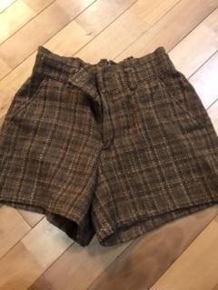 ツイード ショートパンツ チェック★レディースL