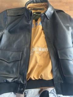 【90s vintage】フライトジャケット　A2 ワッペン　シープスキン　短丈 古着 90s AVIREX Type A-2 豪華 ドローイング パッチ 本革
