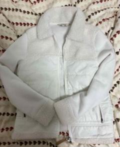 AIGLE フリースジャケットコート白モコモコ