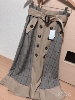 新品 チャオパニック トレンチ風チェックスカート