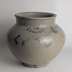 李朝 染付 染め付け 花瓶 一輪挿し トンボ 蜻蛉 朝鮮 骨董 美術 岩 草 古美術 李朝 染付花文壺 高さ約11 5cm 高麗 韓国骨董 ③ 時代