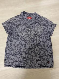 【美品】New Balance キャップ柄ポロシャツ グレー サイズ1