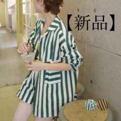 hjerte【未使用】relax stripe shirts グリーン