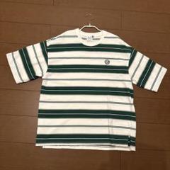 シラノ ブロス緑白ストライプ Tシャツ M