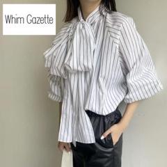 美品✨ウィムガゼット Whim Gazetteリネン ティアードスリーブブラウス セール】フリルスリーブブラウス（シャツ/ブラウス）｜Whim