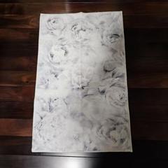 エリアラグ 玄関マット 滑り止め付き 花柄 グレー 50×80