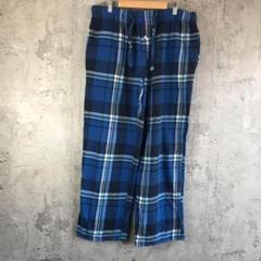 A3638古着　パジャマパンツ　チェック　青　黒　白　緑　90s Y2K