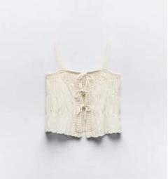 新品未使用　ZARA　ビーズ付きコンビ素材トップス ビーズ付きコンビ素材トップス - ピンクベージュ | ZARA Japan