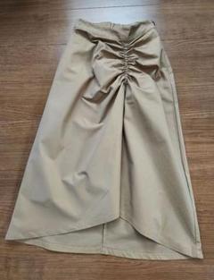 ギャザー入りベージュロングスカート Sサイズ