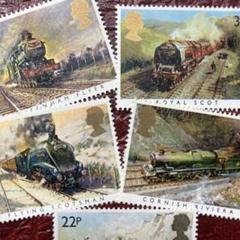 72223セール現品限 外国切手 イギリス発行鉄道5種揃 71031セール現品限 外国切手未使用 イギリス発行鉄道5種揃