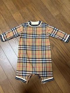 ◇バーバリーロンドン【3M】ベビーロンパース　長袖　リブ　ノバチェック BURBERRY LONDON バーバリーロンドン ノバチェックワンピース