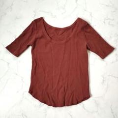 美品　ジーナシス　5分袖　トップス　Uネック　M〜L