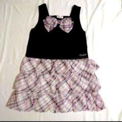 子ども服　ワンピース　ノースリーブ　黒　ピンク　１４０cm