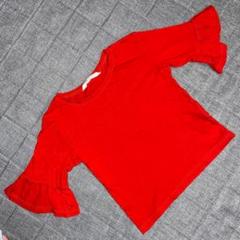 最安値❣️H&M ベビー　キッズ　子供　Tシャツ　赤　袖フリ　98
