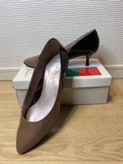 お値下げ 銀座かねまつミススレンダー 25センチエナメルパンプス