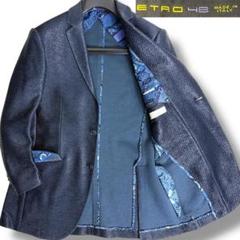J7356 超美品 エトロ アルパカペイズリー柄裏地チェック柄ジャケット 46 J7356 超美品 エトロ アルパカペイズリー柄裏地チェック柄