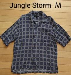 JUNGLE STORM ジャングルストーム 総柄 開襟シャツ Ｍ