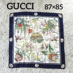 GUCCI グッチ　スカーフ　ストール　フローラ　花柄　87×85 S367 GUCCI グッチ スカーフ ストール フローラ 花柄 87×85 S367