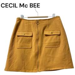 セシルマクビー　ミニスカート　Ｍ　黄土色系　前チャックフルオープン