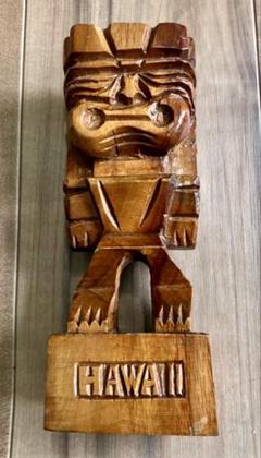 Hawaii製ヴィンテージ モンキーポッドウッド TIKI ティキ置物