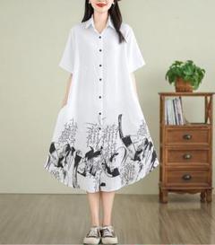 大きいサイズ レディース シャツ　ワンピース　春夏 秋 新品 半袖