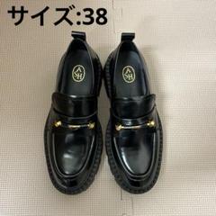 ASH 厚底 トラックソール ローファー ゴールド モチーフ