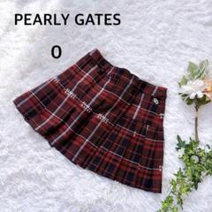 【美品】パーリーゲイツ　ゴルフウェア　プリーツスカート　チェック　綿混　カワイイ