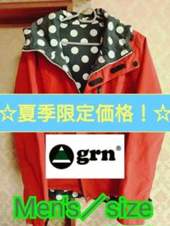 ★grn★ブルゾン／リバーシブル【赤／紺白ドット】