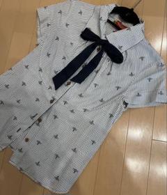 サイズ3 【Vivienne Westwood】　オーブ刺繍　ストライプブラウス サイズ3 【Vivienne Westwood】 オーブ刺繍 ストライプブラウス