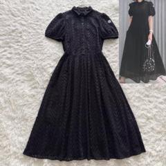 ボーダーズアットバルコニー】LACE SHIRT DRESS ワンピース 黒