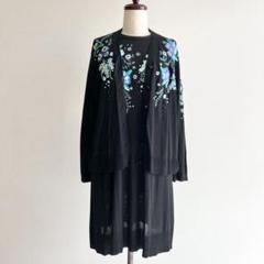 TOKUKO 1erVol フラワー刺繍 ワンピース カーディガン NA34
