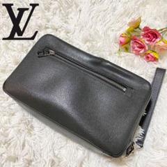【難あり】LOUIS VUITTON ルイヴィトン クラッチバッグ レザー 黒