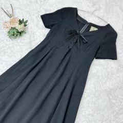 美品✨ ホコモモラ ロング ワンピース 半袖 フレア Aライン 黒