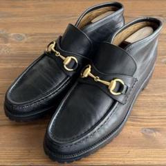 ヨルダーン GUCCI ホースビット レザーローファー 黒金 37 24.0 ヨルダーン〕メンズ ホースビット ローファーブラック レザー