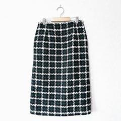 ロングチェックタイトスカート Te chichi テチチ【M】スリット グリーン