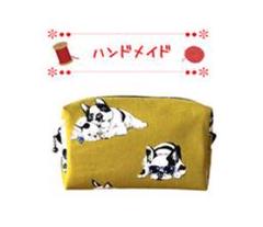 犬：四角いファスナーポーチ　ボックス　スクエア