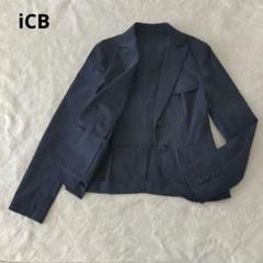 iCB　コットンジャケット　ネイビー　Ｍ相当　オフィスカジュアル