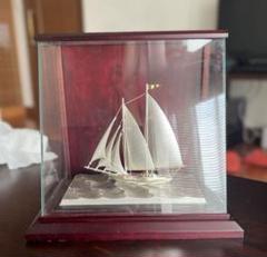 大海原が目に浮かびます 銀製 ヨットの置物 シルバー 工芸品 大海原が目に浮かびます 銀製 ヨットの置物 シルバー 工芸品
