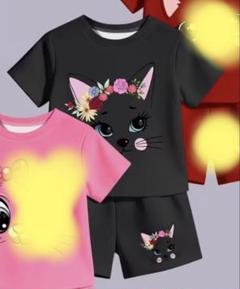 新品　ガールズ Tシャツ ショーツ アニマルプリント