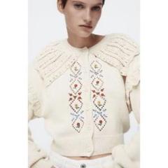 美品　ZARA ザラ　ニット　カーディガン　トップス　ウール　花柄　人気　完売 ZARA（カーディガン）のフリマアイテム一覧