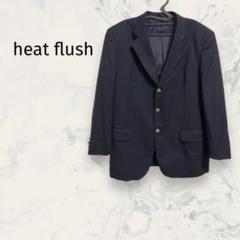 heat flush テーラードジャケット 紺ブレ 金ボタン 日本製 ウール混